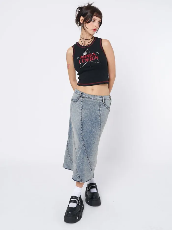 Women Minga London Tops and TShirts RockStar Girlfriend Vest Top