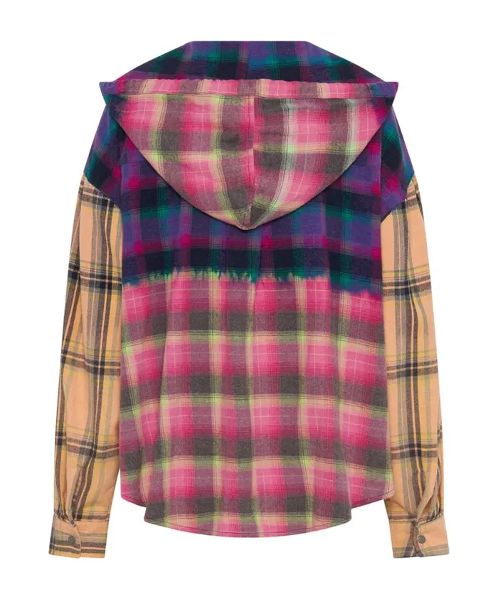 Women MIXED FLANNEL HOODED SHIRT One Teaspoon Shirts Women MIXED FLANNEL HOODED SHIRT One Teaspoon Shirts
