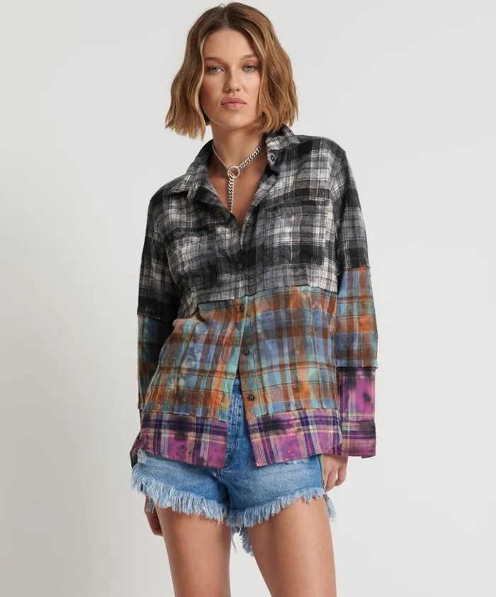 Women MIXED FLANNEL SHIRT One Teaspoon Shirts