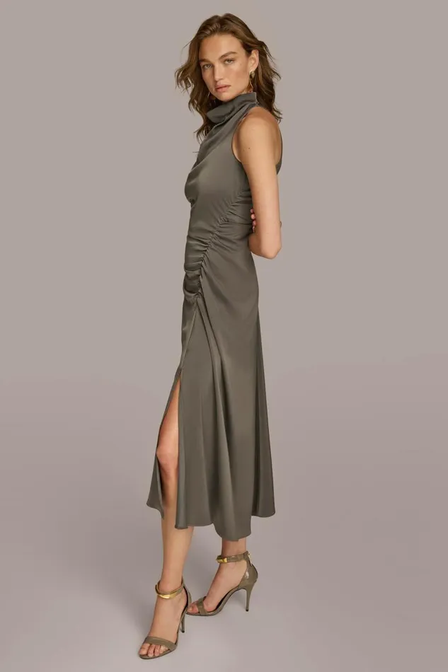 Women MOCK NECK A LINE MIDI DRESS Iron Donna Karan New York Dresses And Jumpsuits Women MOCK NECK A LINE MIDI DRESS Iron Donna Karan New York Dresses And Jumpsuits