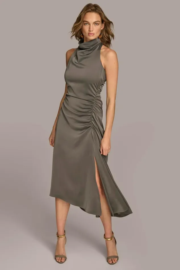 Women MOCK NECK A LINE MIDI DRESS Iron Donna Karan New York Dresses And Jumpsuits Women MOCK NECK A LINE MIDI DRESS Iron Donna Karan New York Dresses And Jumpsuits