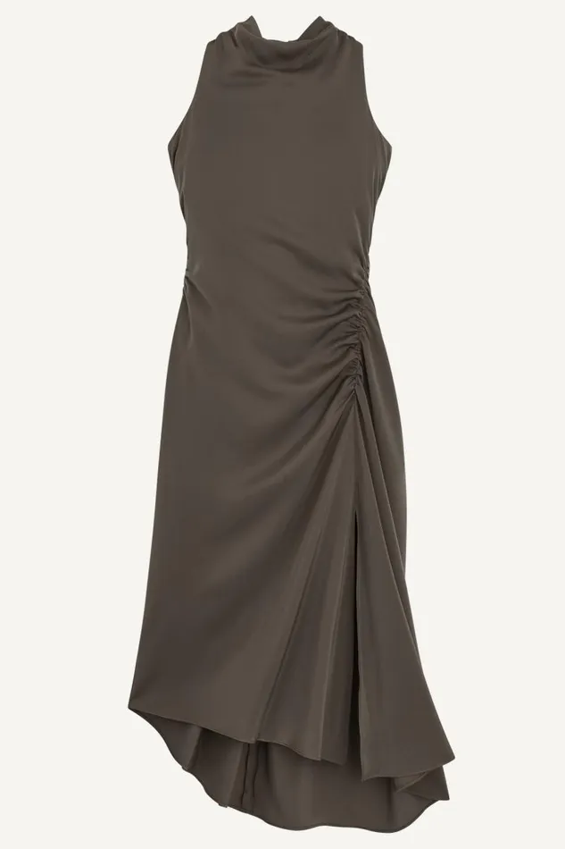 Women MOCK NECK A LINE MIDI DRESS Iron Donna Karan New York Dresses And Jumpsuits Women MOCK NECK A LINE MIDI DRESS Iron Donna Karan New York Dresses And Jumpsuits
