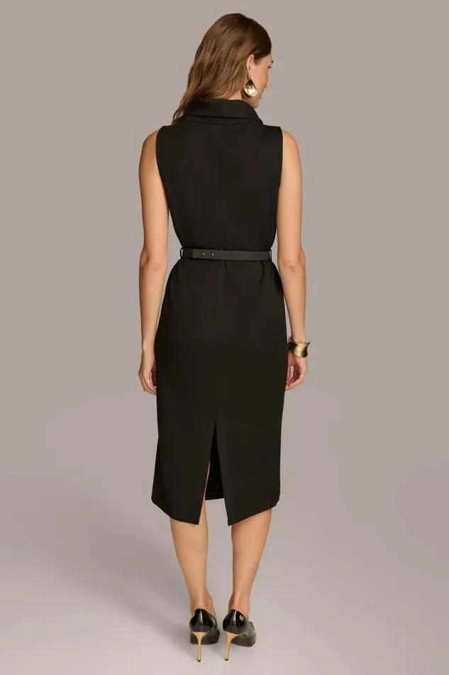 Women MOCK NECK MIDI DRESS WITH BELT Black Donna Karan New York Dresses And Jumpsuits Women MOCK NECK MIDI DRESS WITH BELT Black Donna Karan New York Dresses And Jumpsuits