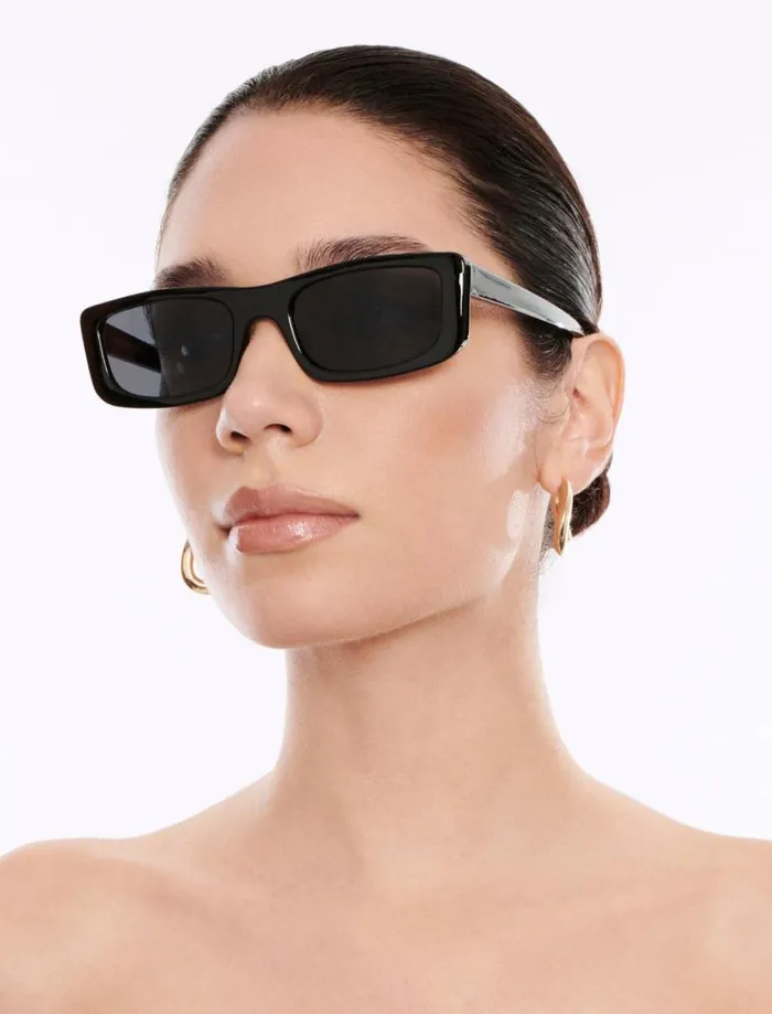 Women Modern Icon Rectangle Sunglasses Black BCBG Sunglasses Women Modern Icon Rectangle Sunglasses Black BCBG Sunglasses
