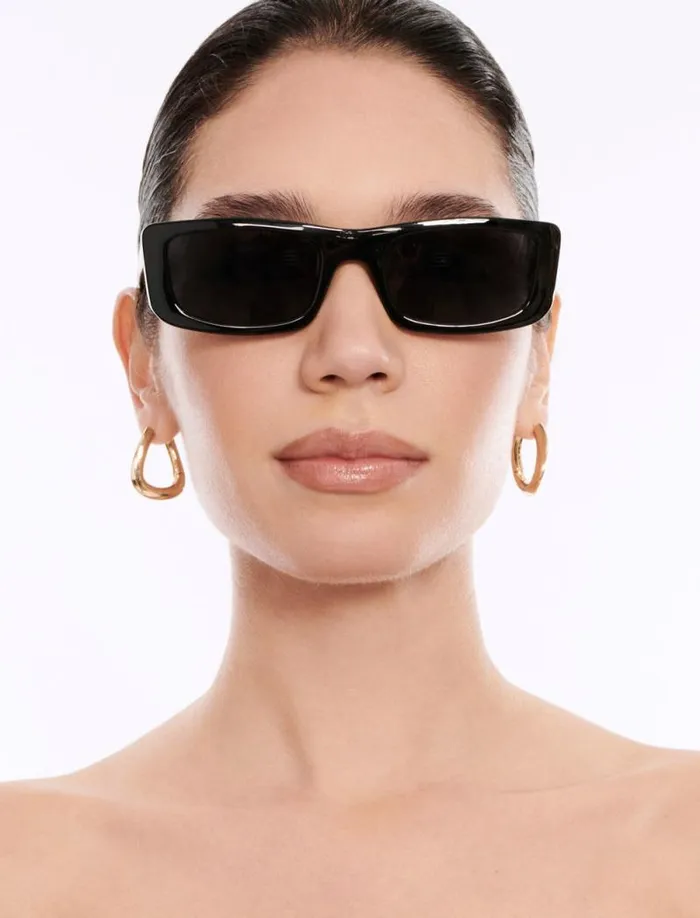Women Modern Icon Rectangle Sunglasses Black BCBG Sunglasses Women Modern Icon Rectangle Sunglasses Black BCBG Sunglasses