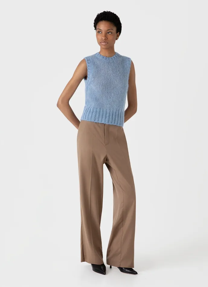 Women Mohair Silk Vest Cornflower Knitwear ussunspel Women Mohair Silk Vest Cornflower Knitwear ussunspel