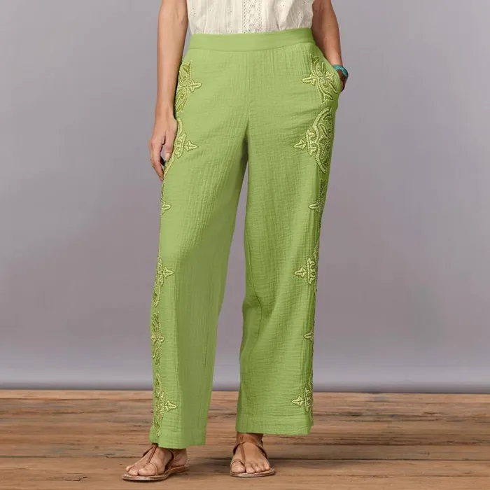 Women Morgana Embroidered Pants Petite Kiwi Sundance Catalog Petite Styles Women Morgana Embroidered Pants Petite Kiwi Sundance Catalog Petite Styles