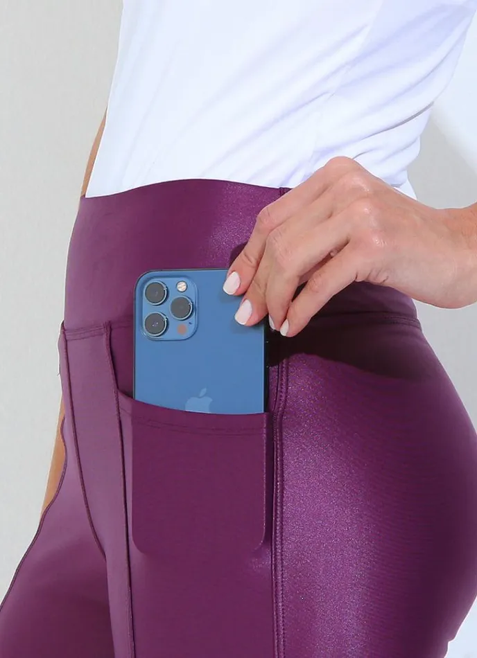 Women Moto Legging Purple Dona Jo Leggings and Capris