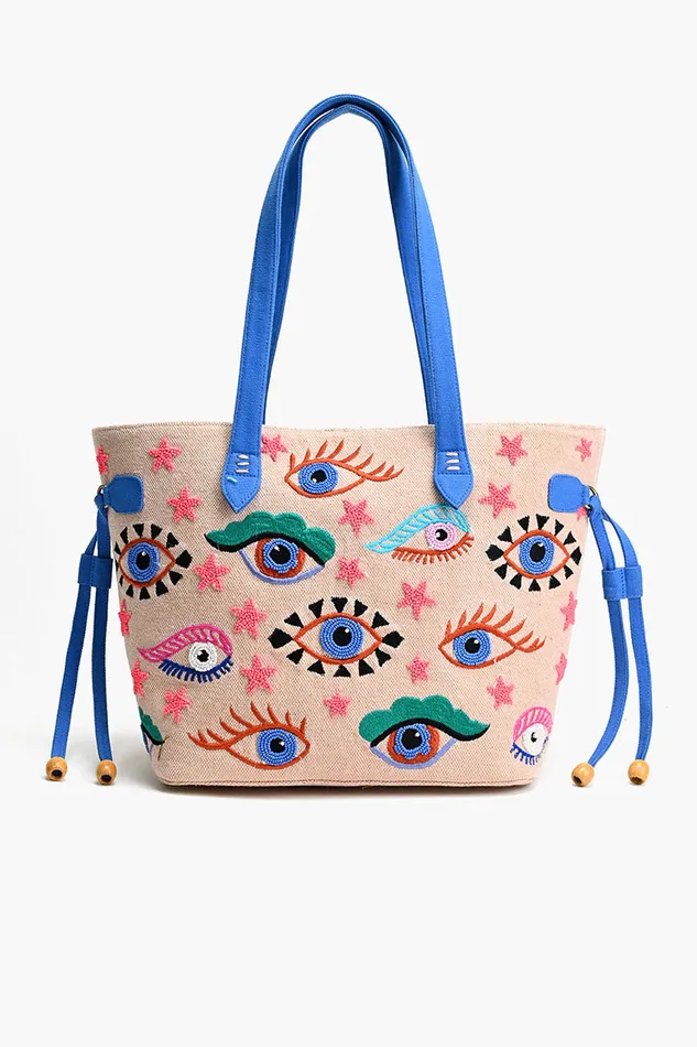 Women Mystic Gaze Pink Tote Beach Bags America and Beyond
