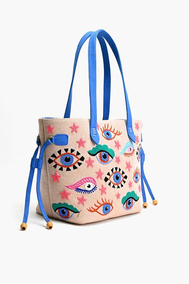 Women Mystic Gaze Pink Tote Beach Bags America and Beyond