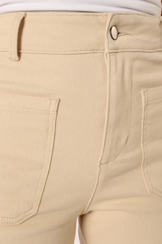 Women Nico Wide Leg Jean Beige Pants Petal and Pup