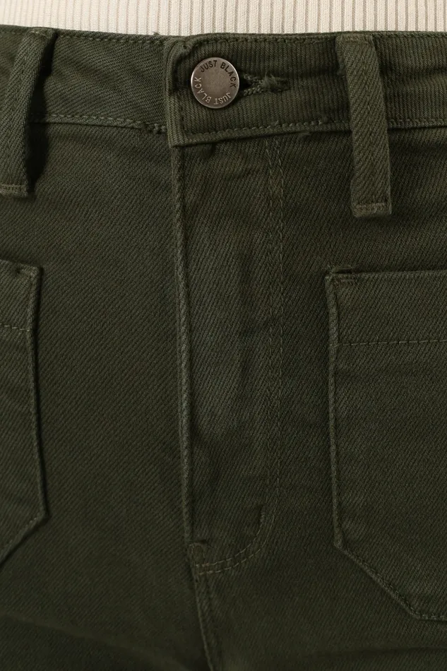Women Noah High Rise Wide Leg Jean Dark Olive Denim Petal and Pup