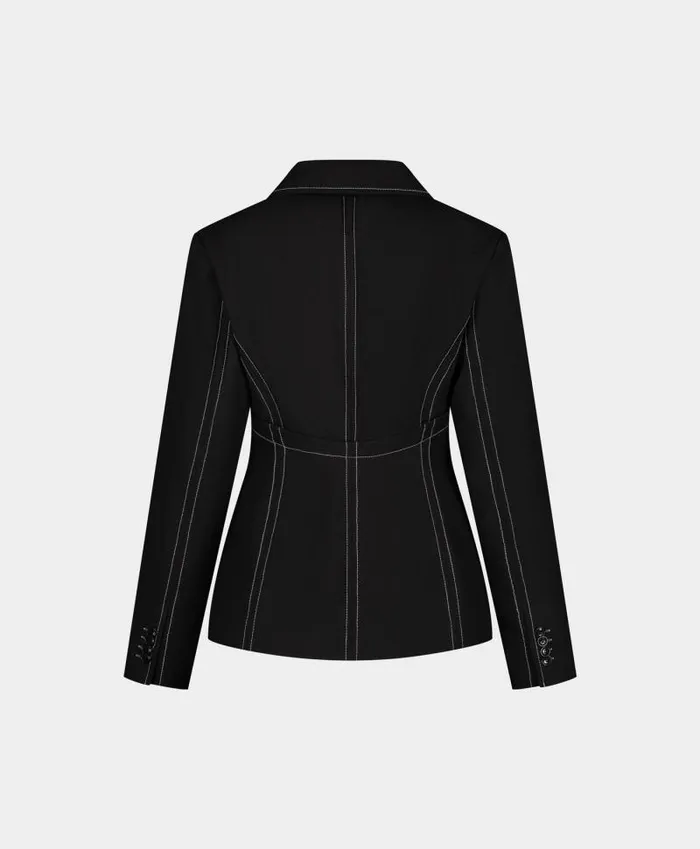 Women Obsidian Black Gianna Blazer Daily Paper Jackets Women Obsidian Black Gianna Blazer Daily Paper Jackets