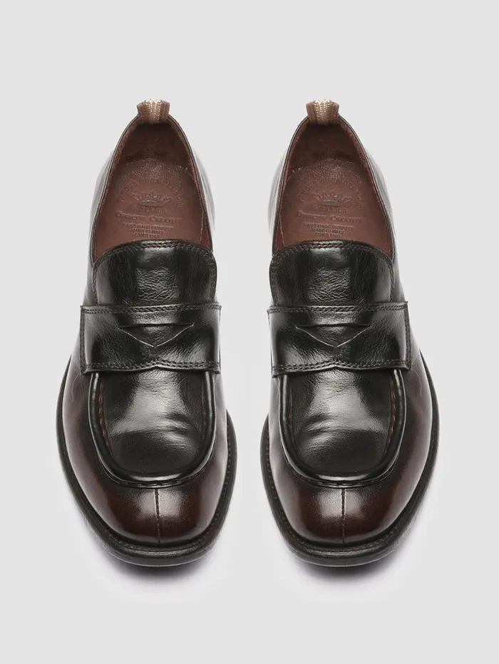 Women Officine Creative Footwear CALIXTE 020 Dark Burgundy Leather Penny Loafers Women Officine Creative Footwear CALIXTE 020 Dark Burgundy Leather Penny Loafers