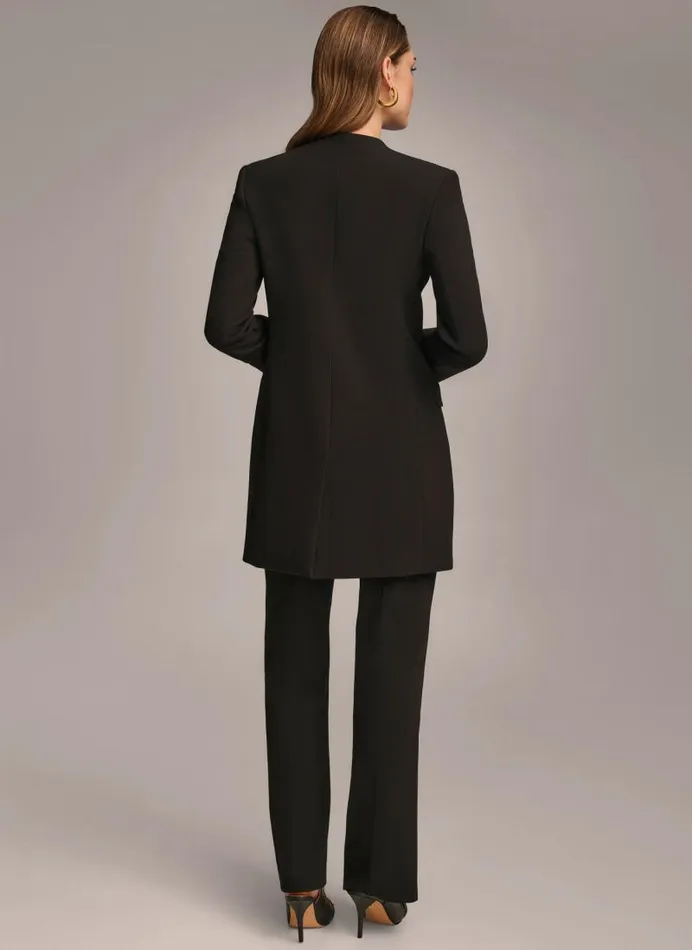 Women ONE BUTTON COLLARLESS TOPPER Black Donna Karan New York Jackets And Blazers Women ONE BUTTON COLLARLESS TOPPER Black Donna Karan New York Jackets And Blazers
