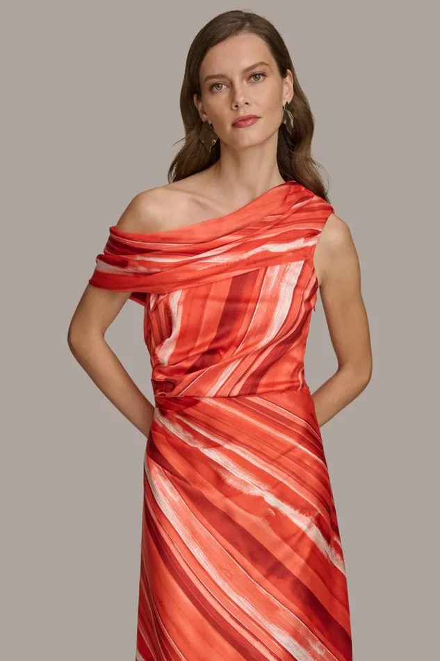 Women ONE SHOULDER ALINE Heat Multi Donna Karan New York Dresses And Jumpsuits Women ONE SHOULDER ALINE Heat Multi Donna Karan New York Dresses And Jumpsuits