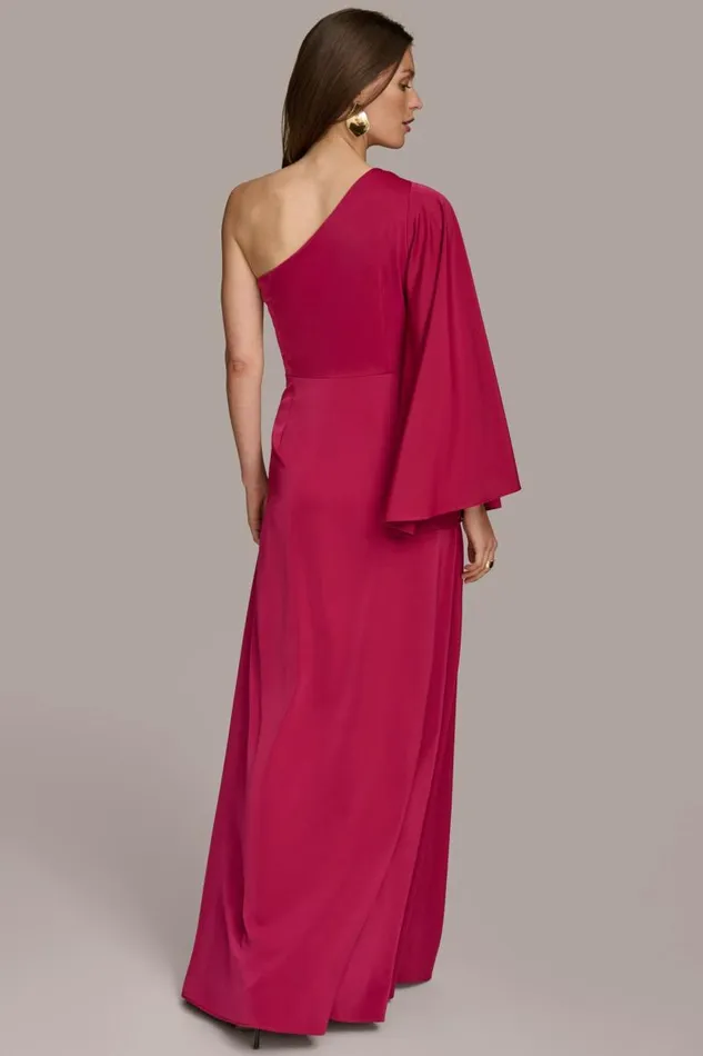 Women ONE SHOULDER GOWN WITH SLIT Cactus Flower Donna Karan New York Dresses And Jumpsuits Women ONE SHOULDER GOWN WITH SLIT Cactus Flower Donna Karan New York Dresses And Jumpsuits