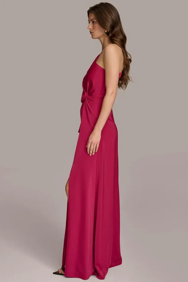 Women ONE SHOULDER GOWN WITH SLIT Cactus Flower Donna Karan New York Dresses And Jumpsuits Women ONE SHOULDER GOWN WITH SLIT Cactus Flower Donna Karan New York Dresses And Jumpsuits