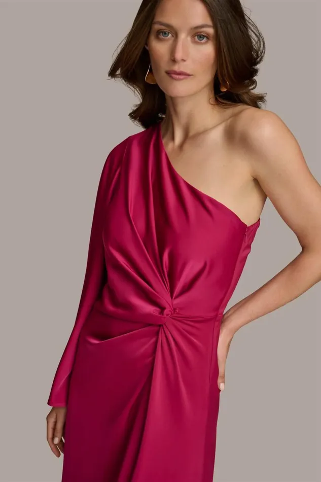 Women ONE SHOULDER GOWN WITH SLIT Cactus Flower Donna Karan New York Dresses And Jumpsuits Women ONE SHOULDER GOWN WITH SLIT Cactus Flower Donna Karan New York Dresses And Jumpsuits