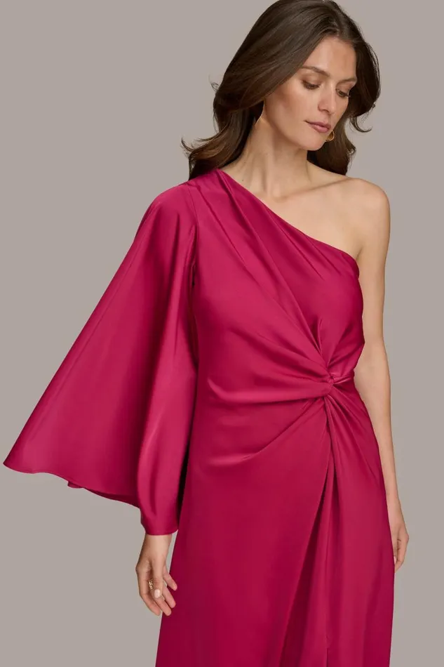 Women ONE SHOULDER GOWN WITH SLIT Cactus Flower Donna Karan New York Dresses And Jumpsuits Women ONE SHOULDER GOWN WITH SLIT Cactus Flower Donna Karan New York Dresses And Jumpsuits
