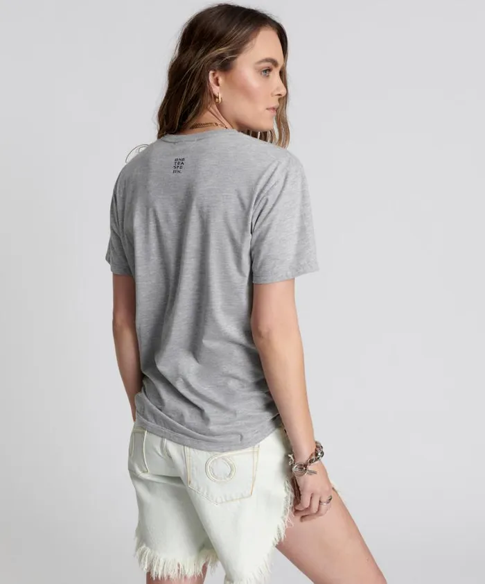 Women ONE TEASPOON LOGO CREW NECK TEE GREY One Teaspoon Tees and Tanks Women ONE TEASPOON LOGO CREW NECK TEE GREY One Teaspoon Tees and Tanks