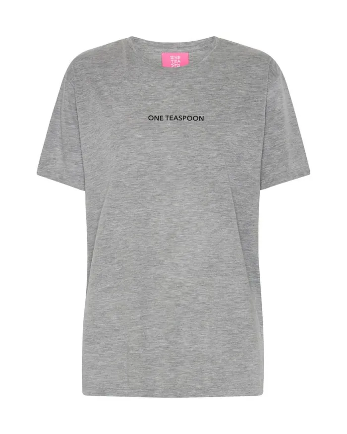 Women ONE TEASPOON LOGO CREW NECK TEE GREY One Teaspoon Tees and Tanks Women ONE TEASPOON LOGO CREW NECK TEE GREY One Teaspoon Tees and Tanks