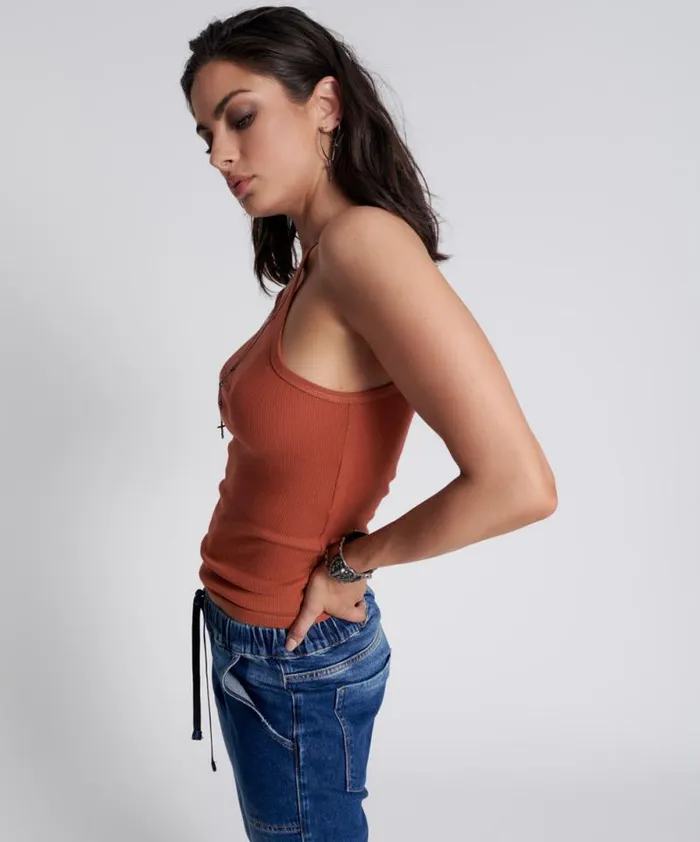 Women ONE TEASPOON LOGO SINGLET One Teaspoon Tees and Tanks Women ONE TEASPOON LOGO SINGLET One Teaspoon Tees and Tanks