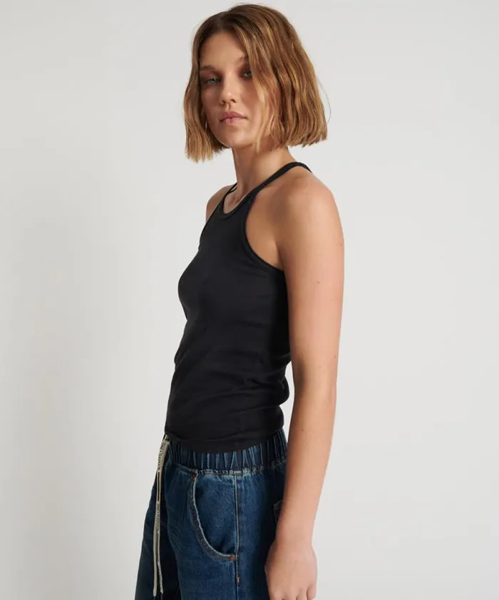 Women ONETEASPOON FINE RIB SINGLET One Teaspoon Tees and Tanks Women ONETEASPOON FINE RIB SINGLET One Teaspoon Tees and Tanks