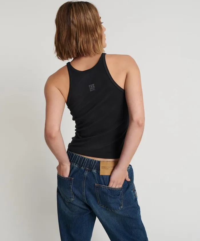 Women ONETEASPOON FINE RIB SINGLET One Teaspoon Tees and Tanks Women ONETEASPOON FINE RIB SINGLET One Teaspoon Tees and Tanks