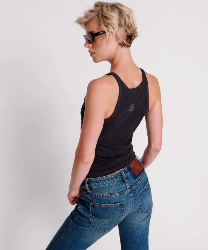 Women ONETEASPOON FINE RIB SINGLET One Teaspoon Tees and Tanks Women ONETEASPOON FINE RIB SINGLET One Teaspoon Tees and Tanks