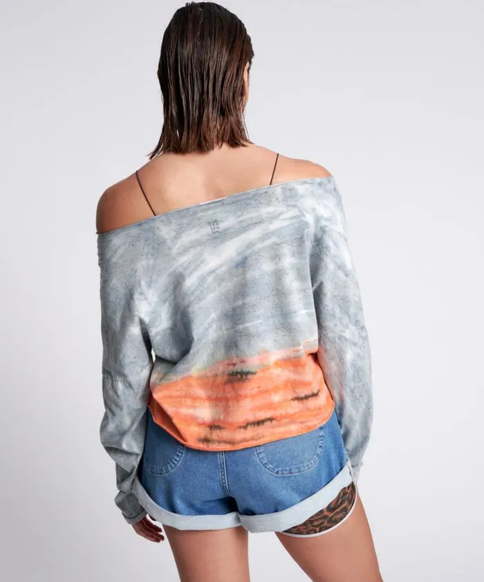 Women OTS ORGANIC RUMBLE CROPPED LONGSLEEVE TEE One Teaspoon Tops Women OTS ORGANIC RUMBLE CROPPED LONGSLEEVE TEE One Teaspoon Tops