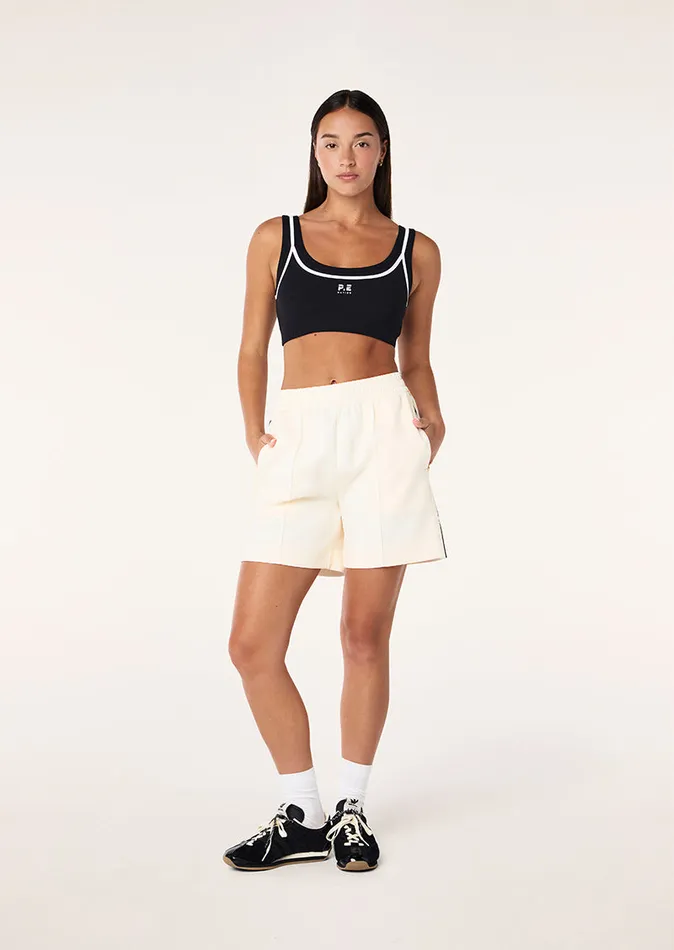 Women PE Nation PRELUDE TRACK SHORT IN WHISPER WHITE ActivewearShorts
