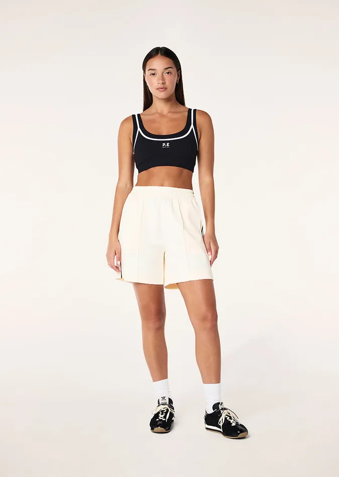 Women PE Nation PRELUDE TRACK SHORT IN WHISPER WHITE ActivewearShorts