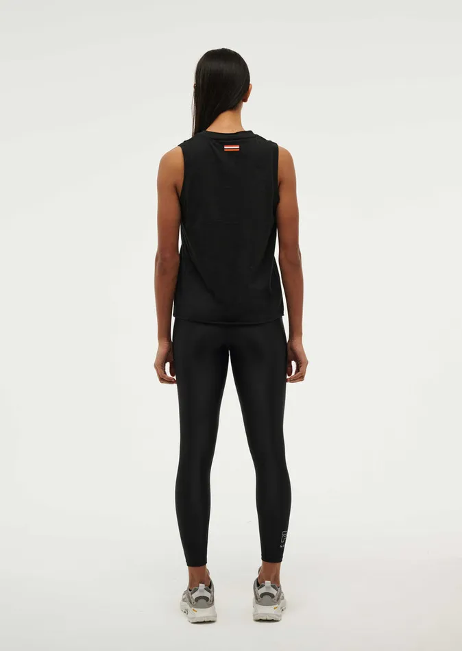 Women PE Nation SHUFFLE TANK IN BLACK Baseline