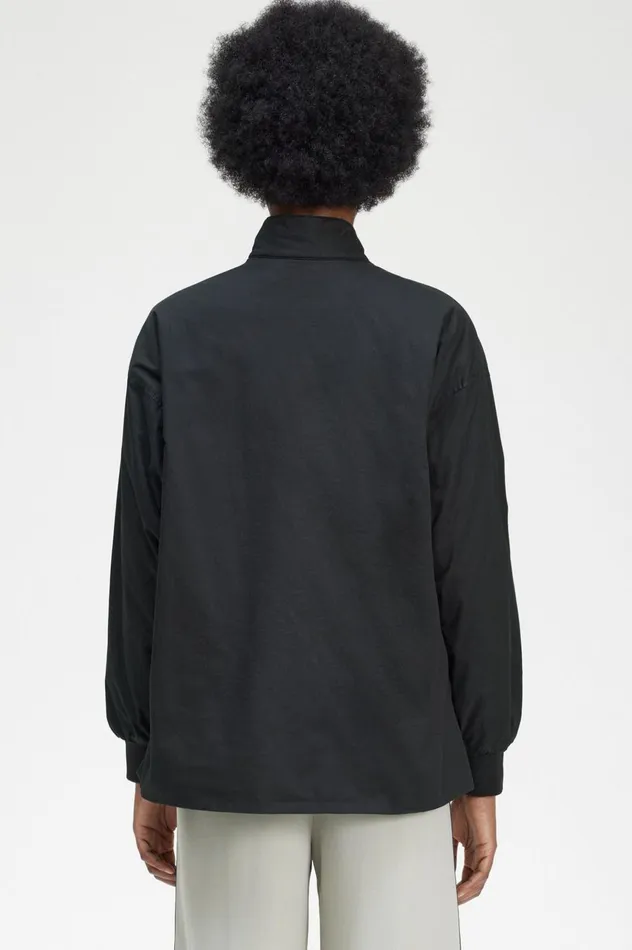 Women Padded ZipThrough Jacket Black Fred Perry Coats and Jackets