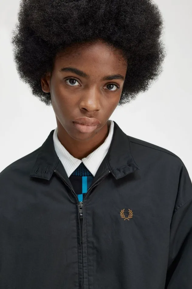 Women Padded ZipThrough Jacket Black Fred Perry Coats and Jackets