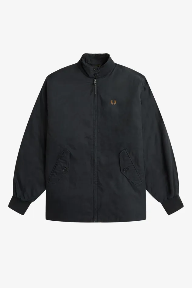 Women Padded ZipThrough Jacket Black Fred Perry Coats and Jackets