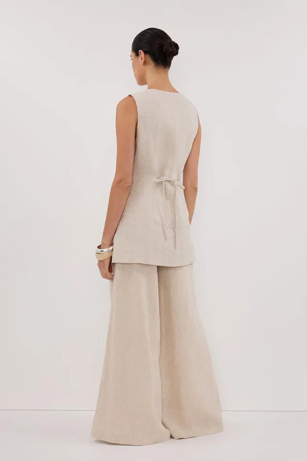 Women Pants DISSH CODY NATURAL WIDE LINEN PANT