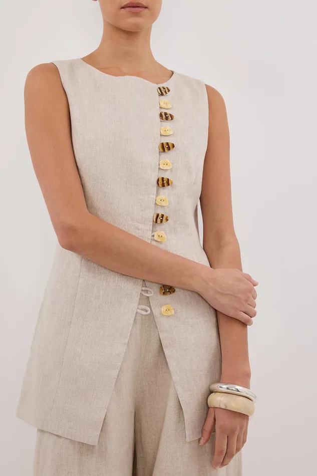 Women Pants DISSH CODY NATURAL WIDE LINEN PANT