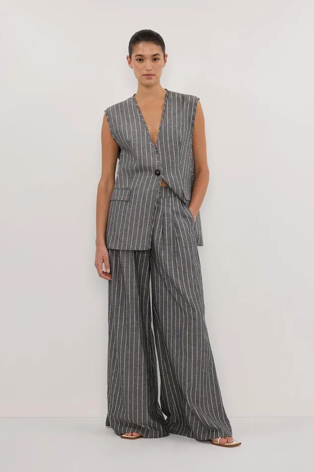 Women Pants DISSH OLLIE SLATE STRIPE WIDE LEG PANT