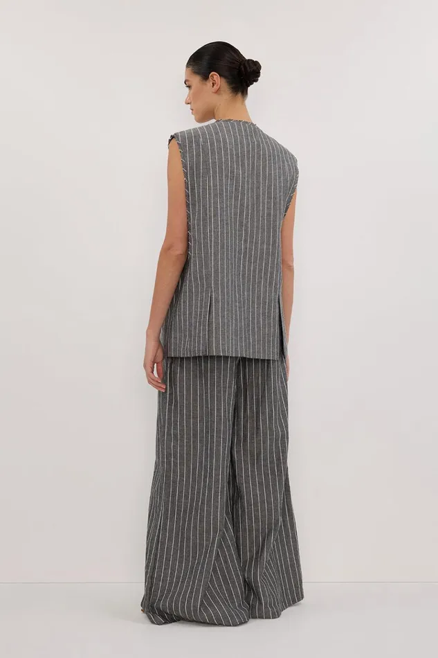 Women Pants DISSH OLLIE SLATE STRIPE WIDE LEG PANT