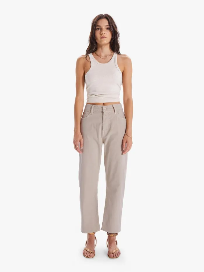 Women Pants Mother Denim The Ditcher Crop Beigekhaki