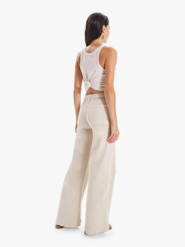Women Pants Mother Denim The Patch Pocket Roller Fray Light Beige