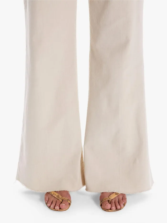 Women Pants Mother Denim The Patch Pocket Roller Fray Light Beige