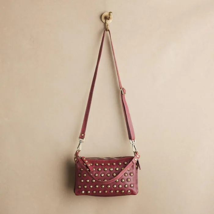 Women Paola Studded Crossbody Bag Bordeaux Sundance Catalog Handbags Women Paola Studded Crossbody Bag Bordeaux Sundance Catalog Handbags