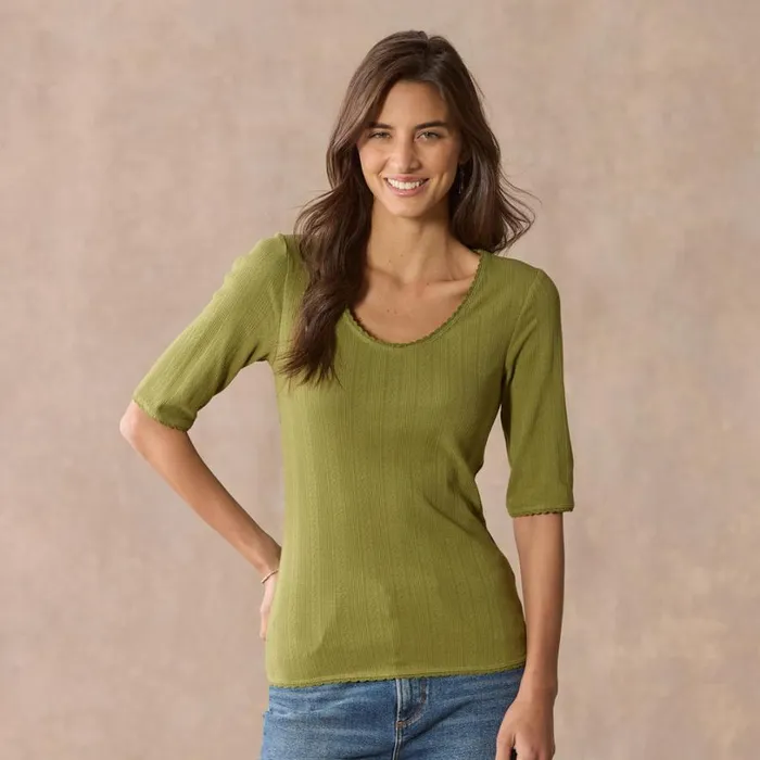 Women Perfect Pointelle 12 Sleeve Tee Black Sundance Catalog Tops Women Perfect Pointelle 12 Sleeve Tee Black Sundance Catalog Tops