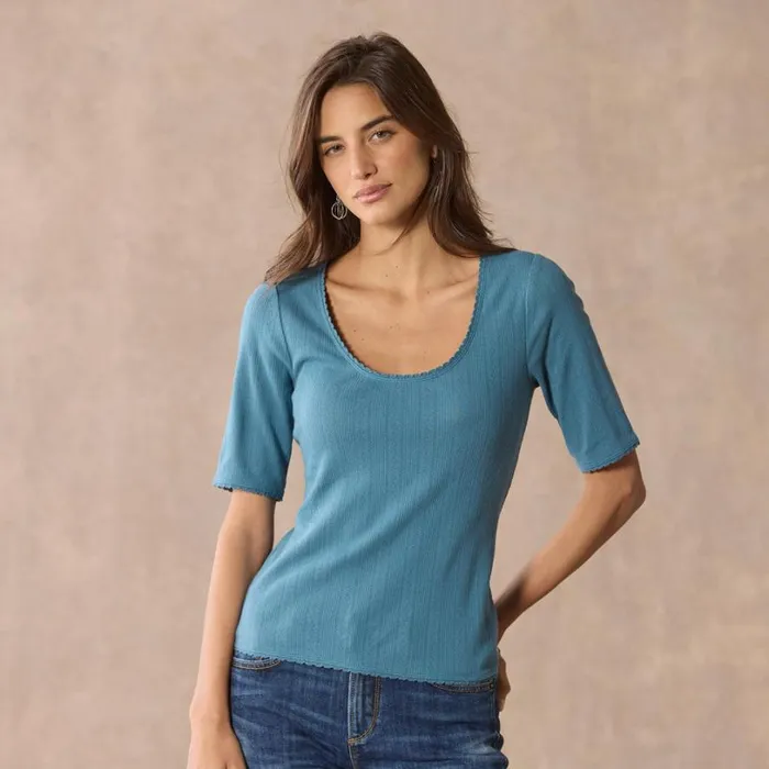 Women Perfect Pointelle 12 Sleeve Tee Black Sundance Catalog Tops Women Perfect Pointelle 12 Sleeve Tee Black Sundance Catalog Tops