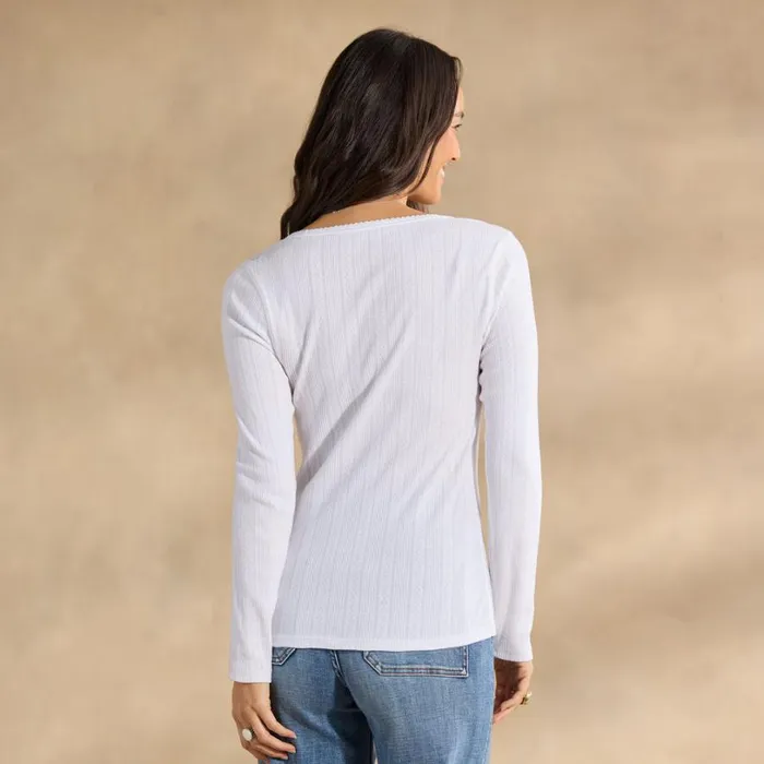 Women Perfect Pointelle Crewneck White Sundance Catalog Tops Women Perfect Pointelle Crewneck White Sundance Catalog Tops