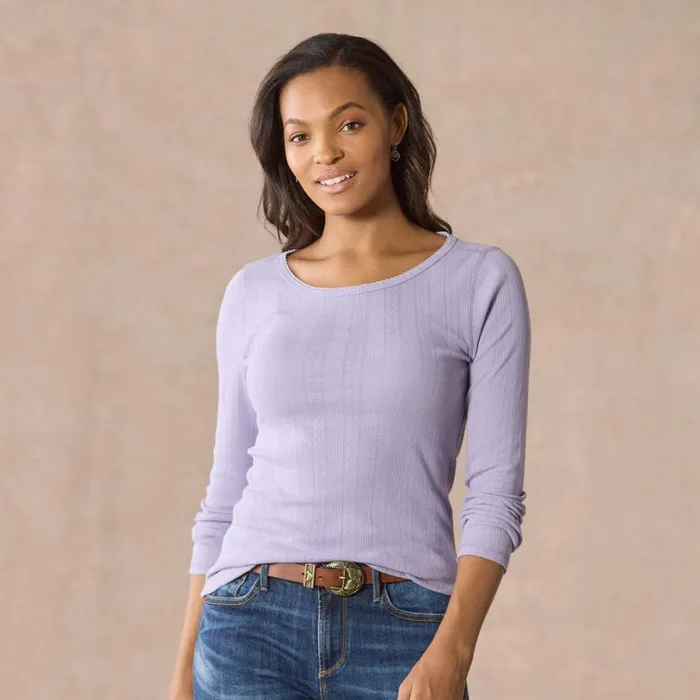 Women Perfect Pointelle Crewneck White Sundance Catalog Tops Women Perfect Pointelle Crewneck White Sundance Catalog Tops