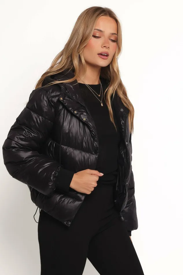 Women Petal and Pup Archie Puffer Jacket Black Jackets and Coats
